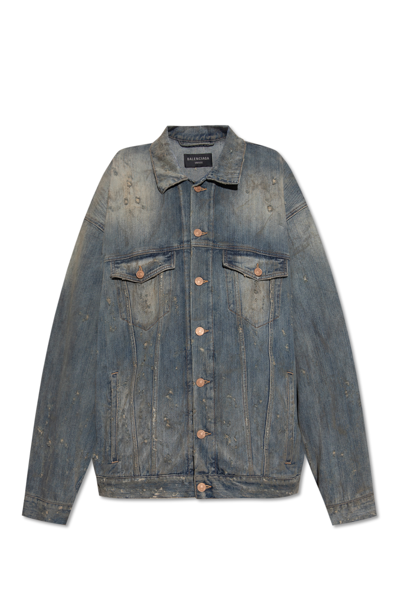 Blue Denim jacket with vintage effect Balenciaga - Vitkac Canada